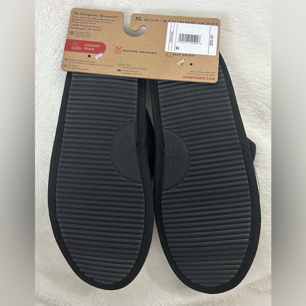 Dearfoams Women’s XL11-12 Black/Multicolor Halloween Memory Foam Slippers NWT - Picture 4 of 5
